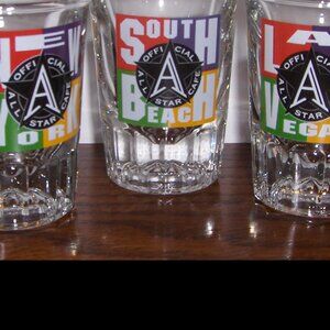 Vtg. Lot of 3 Shot glasses - All Star Cafes - Las Vegas, New York & South Beach